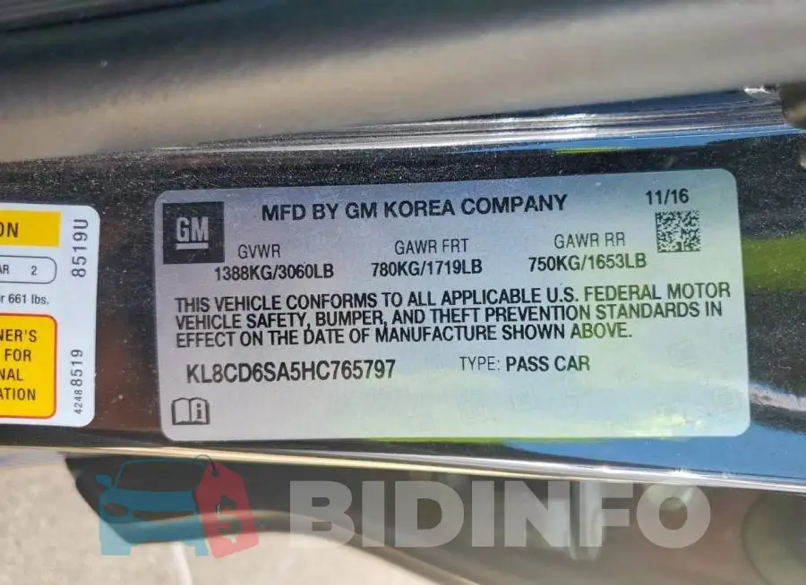KL8CD6SA5HC765797 Photo# 12