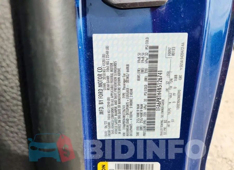 1FA6P8TH4N5126741 Photo# 12