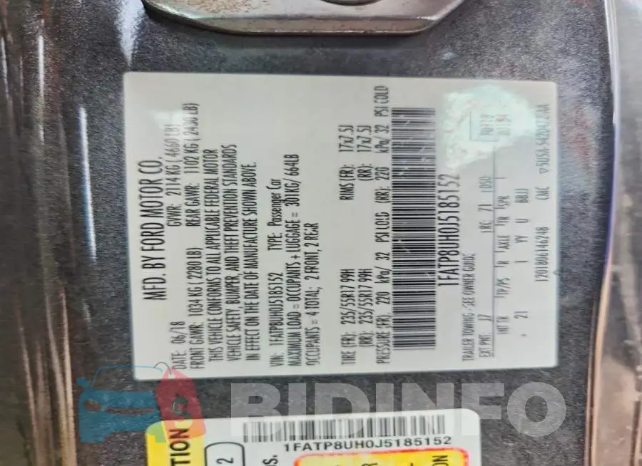 1FATP8UH0J5185152 Photo# 13