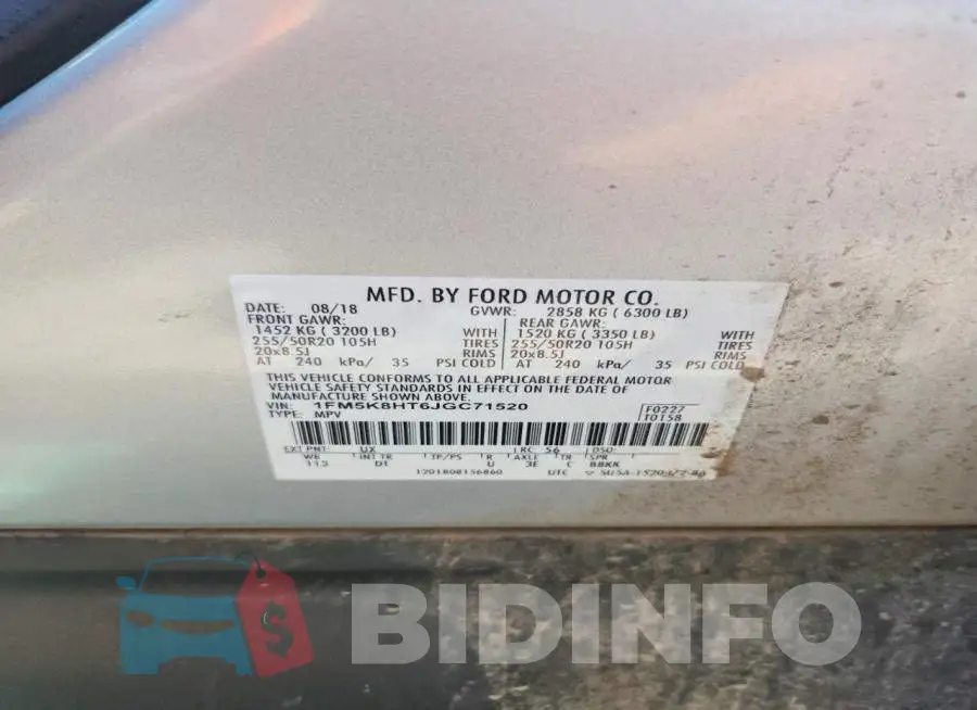 1FM5K8HT6JGC71520 Photo# 12