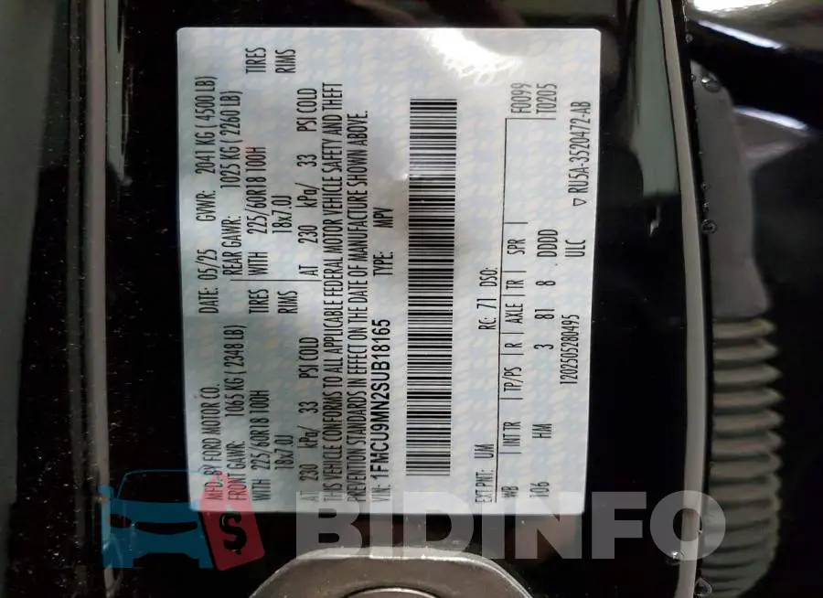 1FMCU9MN2SUB18165 Photo# 14