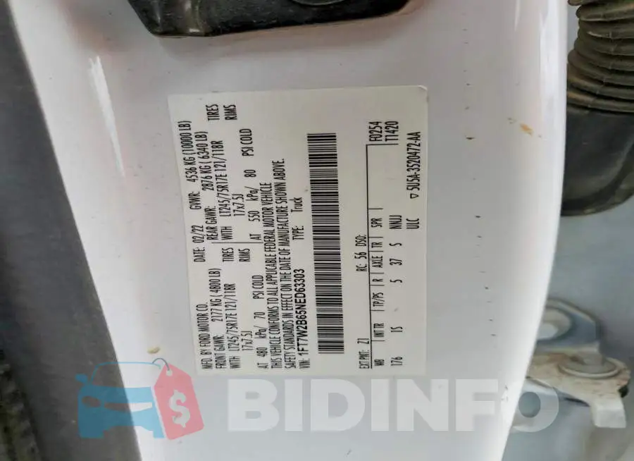 1FT7W2B65NED63303 Photo# 12