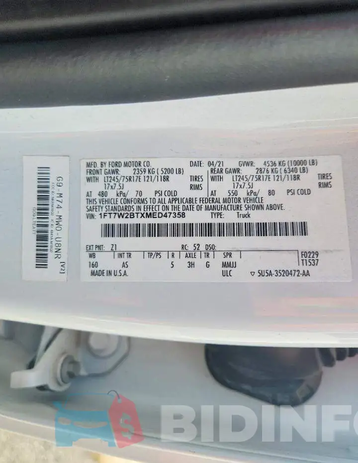 1FT7W2BTXMED47358 Photo# 12