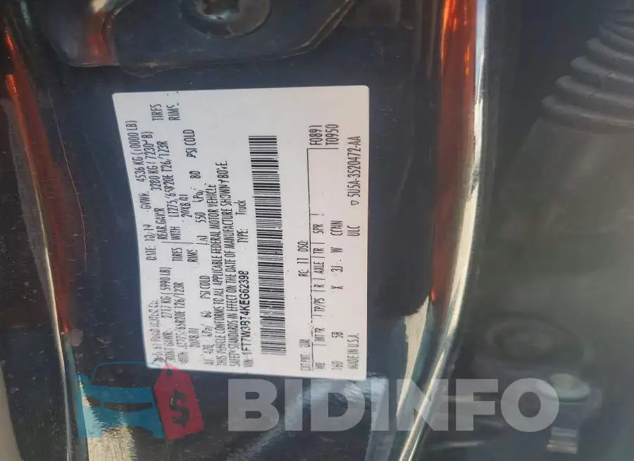 1FT7W3BT4KEG62398 Photo# 12