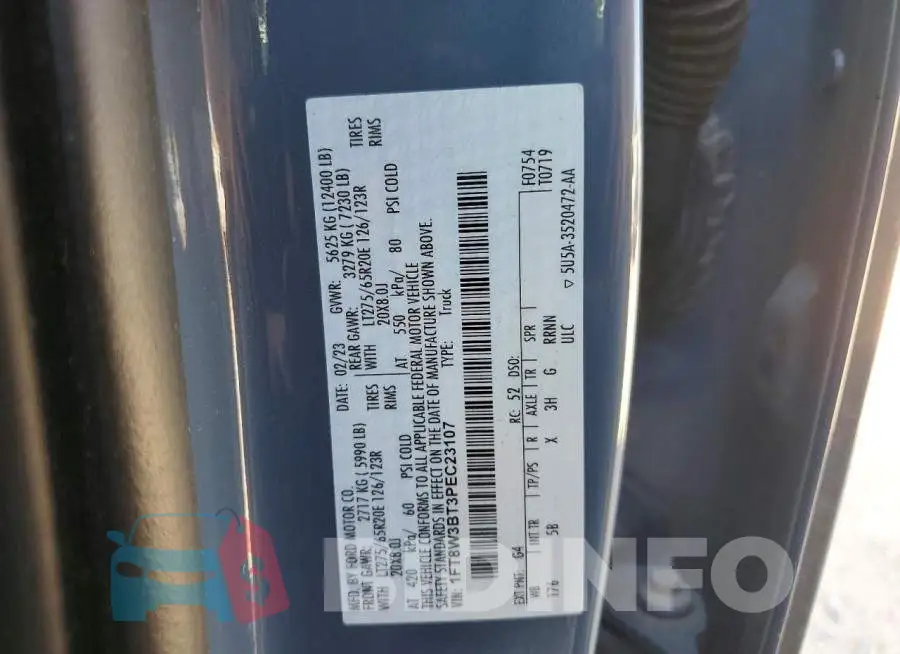 1FT8W3BT3PEC23107 Photo# 12