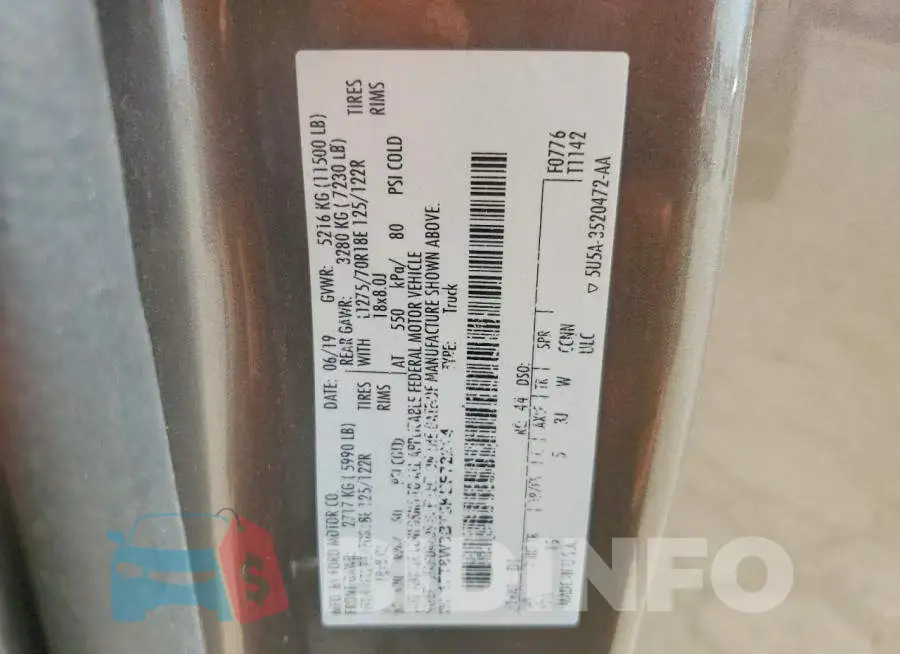 1FT8W3BT5KEF72214 Photo# 12