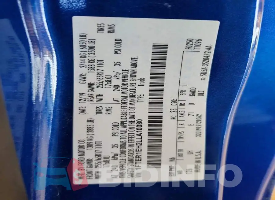 1FTER1EH2LLA10080 Photo# 13