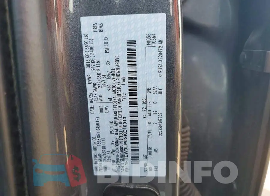 1FTEW3LP0SKE10013 Photo# 12