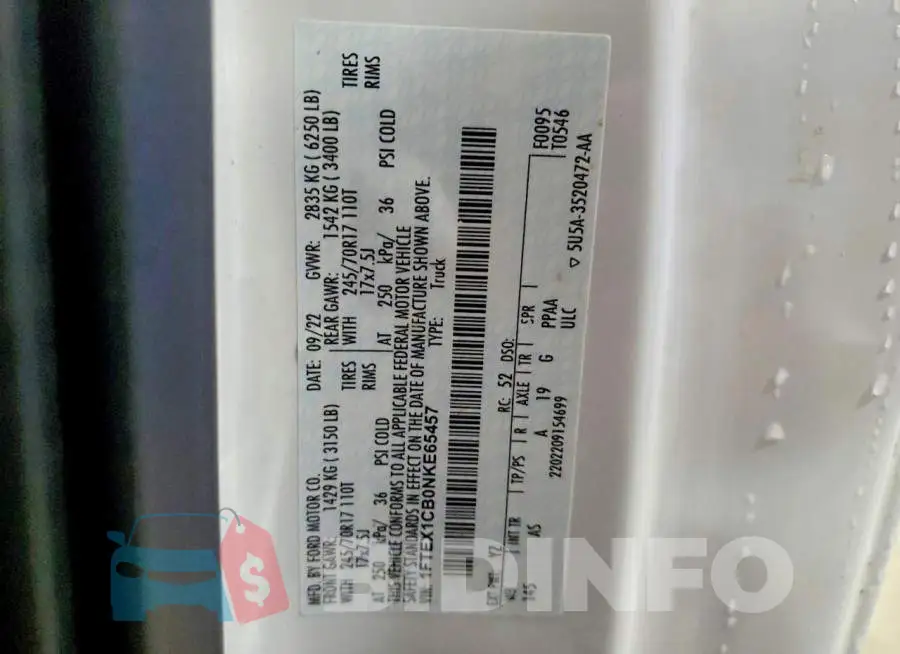 1FTEX1CB0NKE65457 Photo# 12