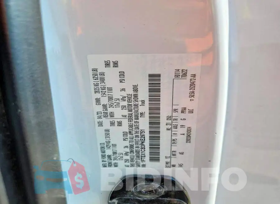 1FTEX1CB3PKE29751 Photo# 12