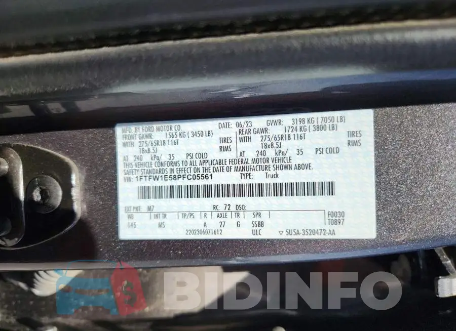 1FTFW1E58PFC05561 Photo# 12