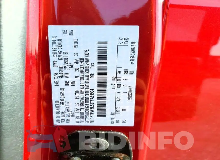 1FTFW3L52TFA61904 Photo# 12