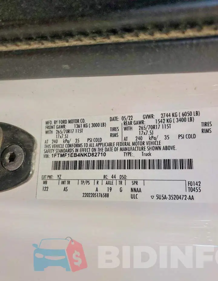 1FTMF1EB4NKD82710 Photo# 12
