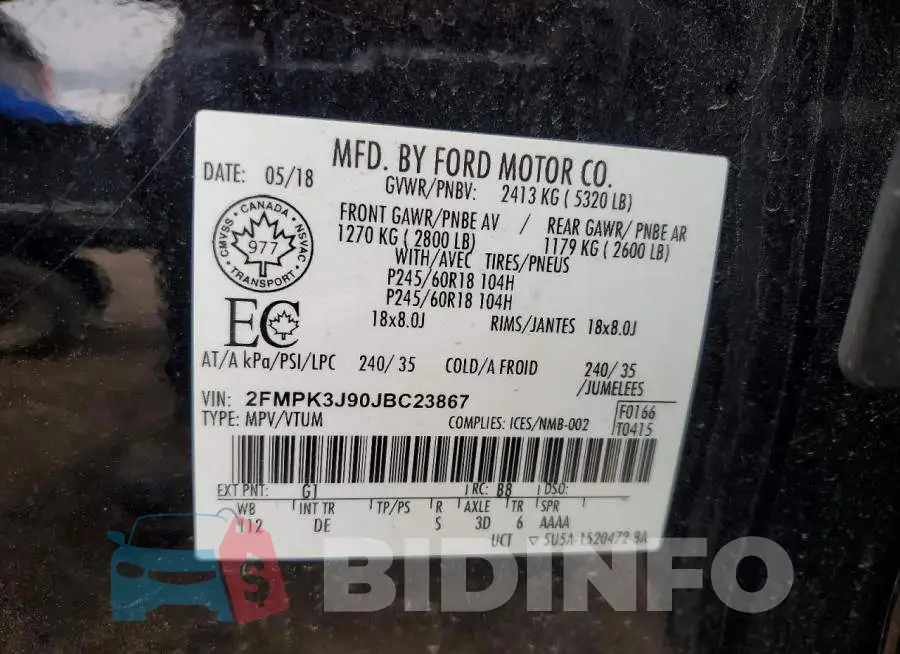 2FMPK3J90JBC23867 Photo# 14