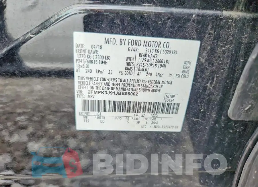 2FMPK3J91JBB96002 Photo# 12