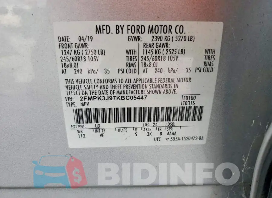 2FMPK3J97KBC05447 Photo# 13
