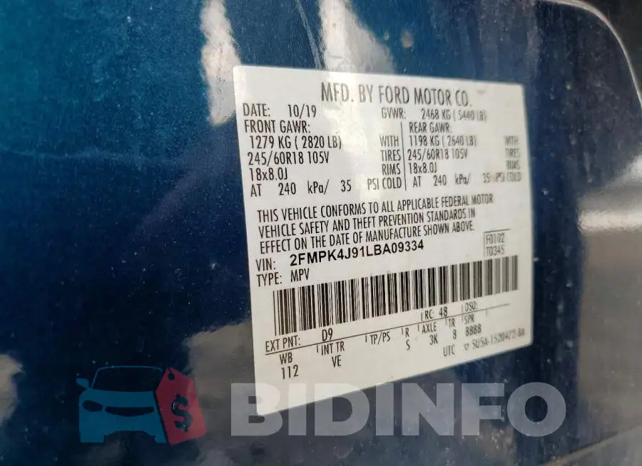 2FMPK4J91LBA09334 Photo# 13