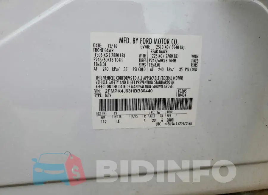 2FMPK4J93HBB30440 Photo# 13
