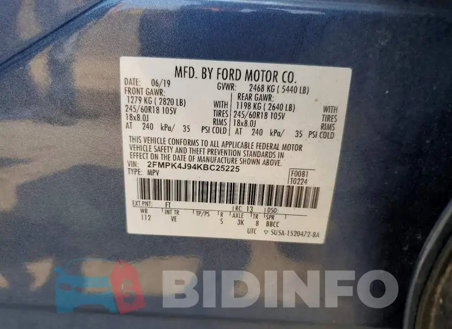 2FMPK4J94KBC25225 Photo# 13