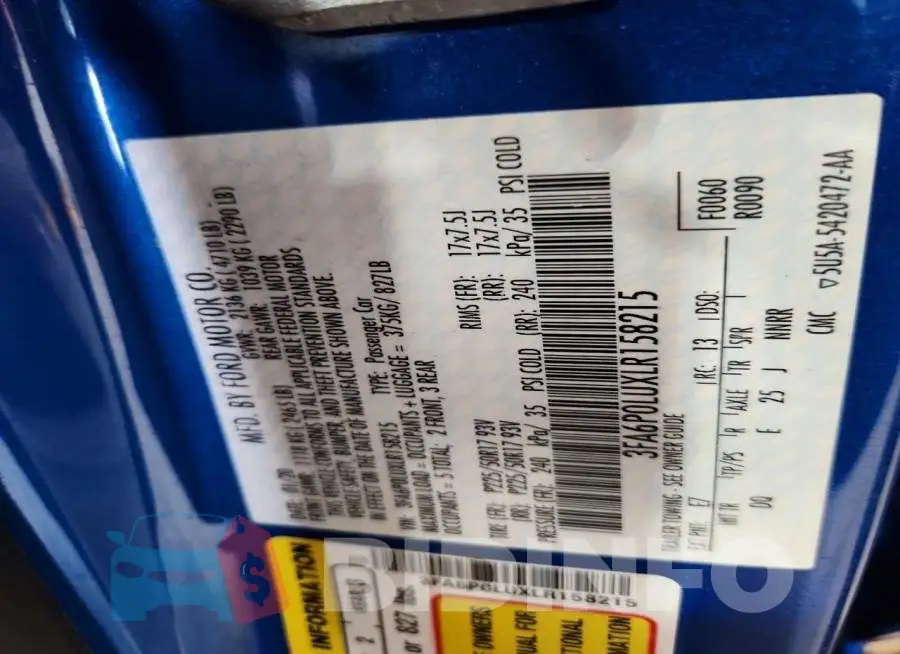 3FA6P0LUXLR158215 Photo# 12