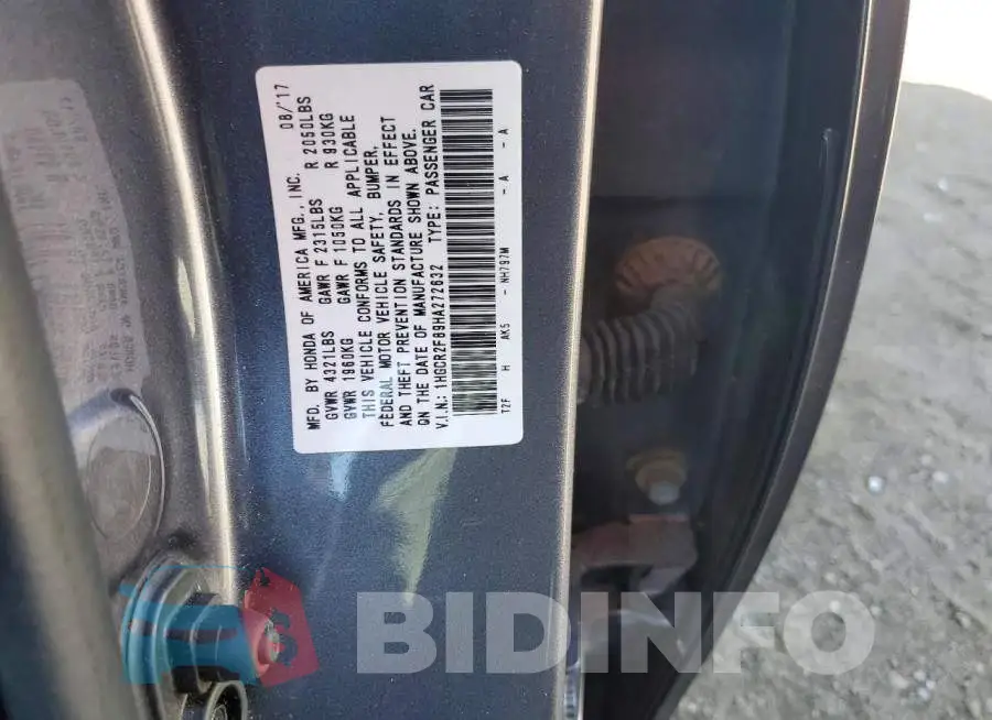 1HGCR2F89HA272632 Photo# 12