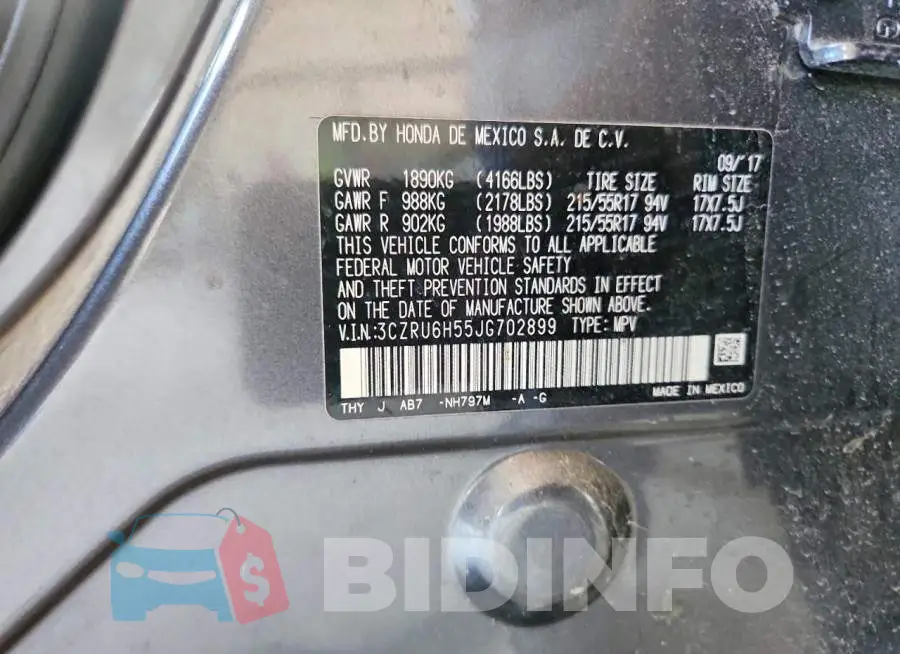 3CZRU6H55JG702899 Photo# 14