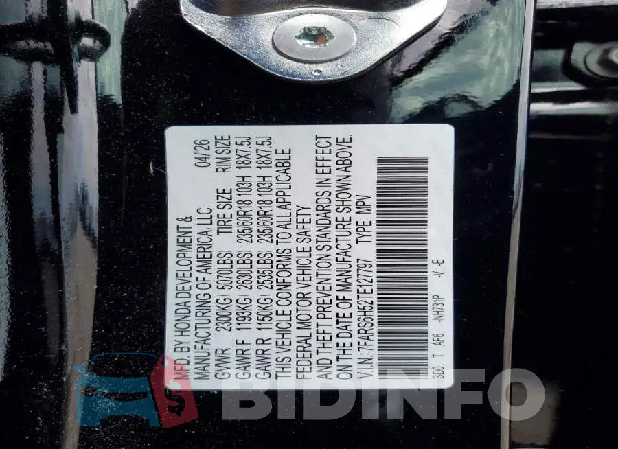 7FARS6H52TE127797 Photo# 13