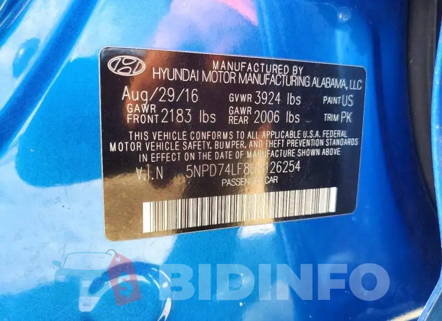 5NPD74LF8HH126254 Photo# 12