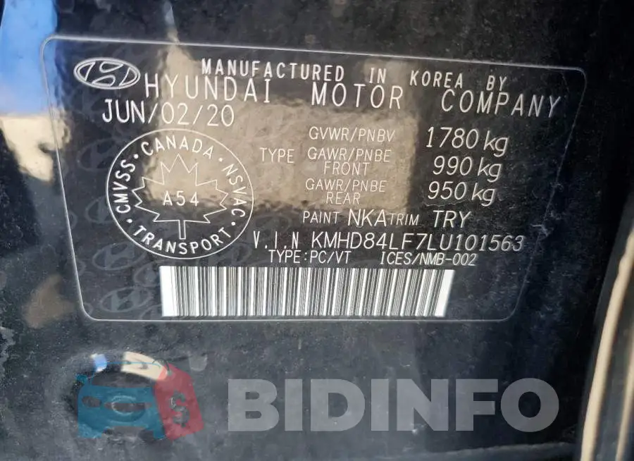KMHD84LF7LU101563 Photo# 12