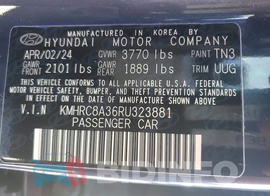 KMHRC8A36RU323881 Photo# 13