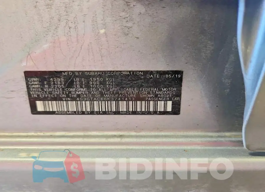 4S3GTAC66K3741413 Photo# 12
