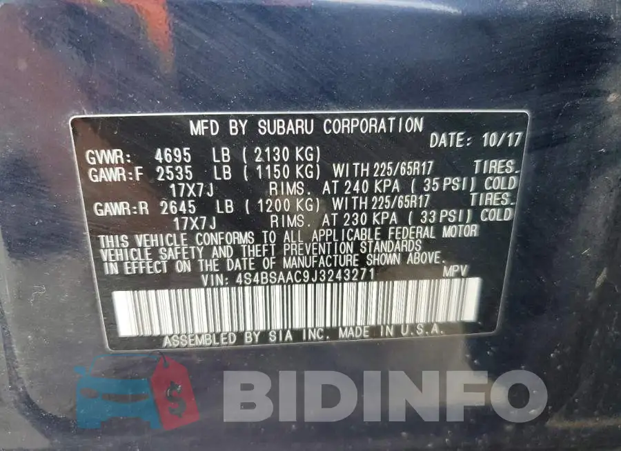 4S4BSAAC9J3243271 Photo# 13