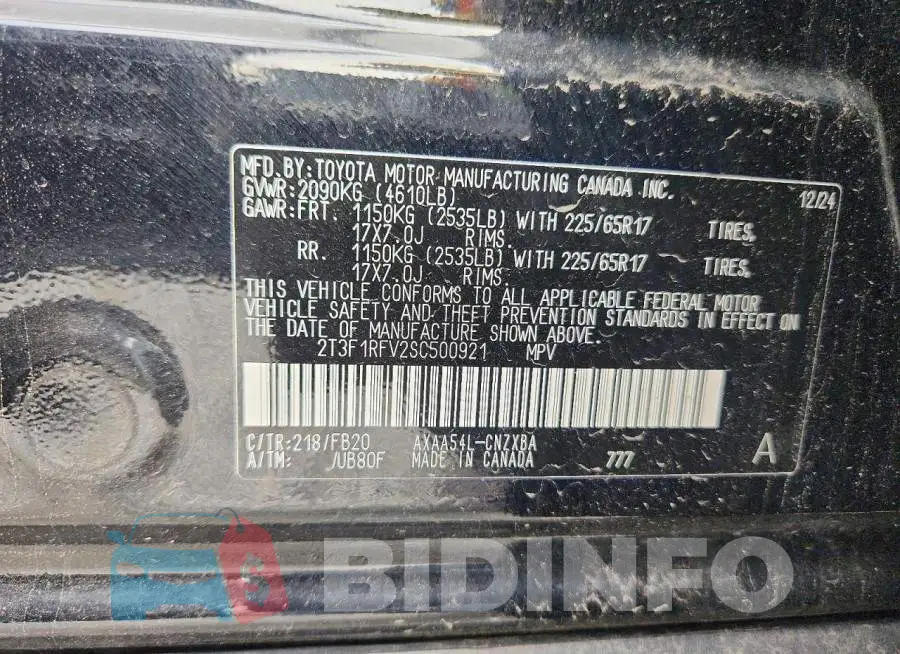 2T3F1RFV2SC500921 Photo# 13