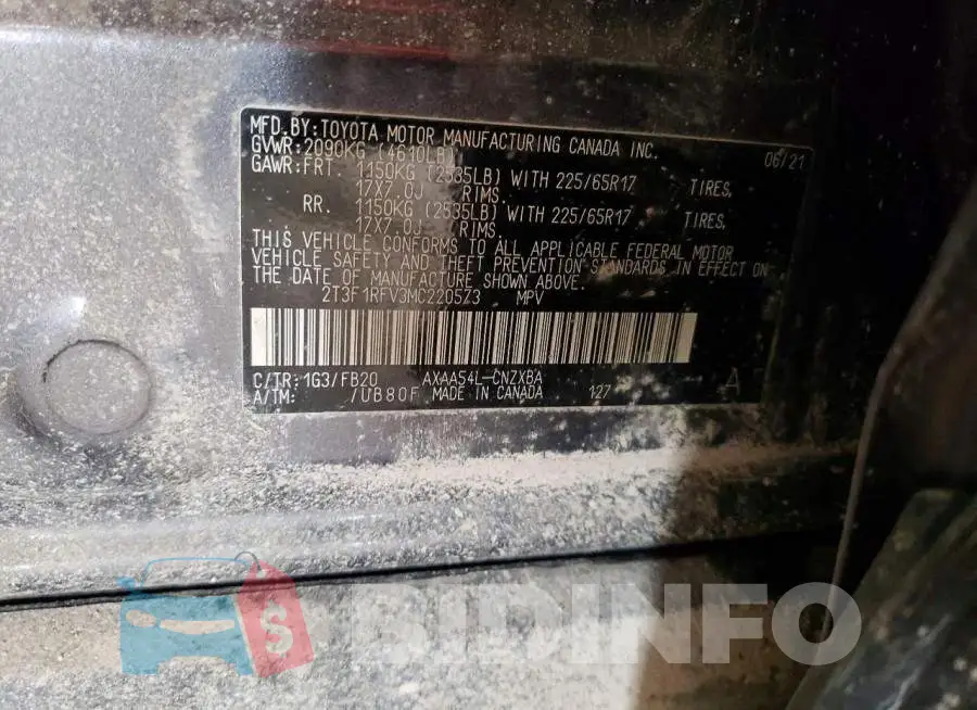 2T3F1RFV3MC220573 Photo# 14