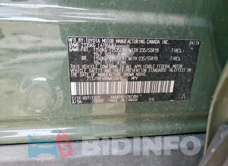 2T3J1RFV8RW450612 Photo# 12