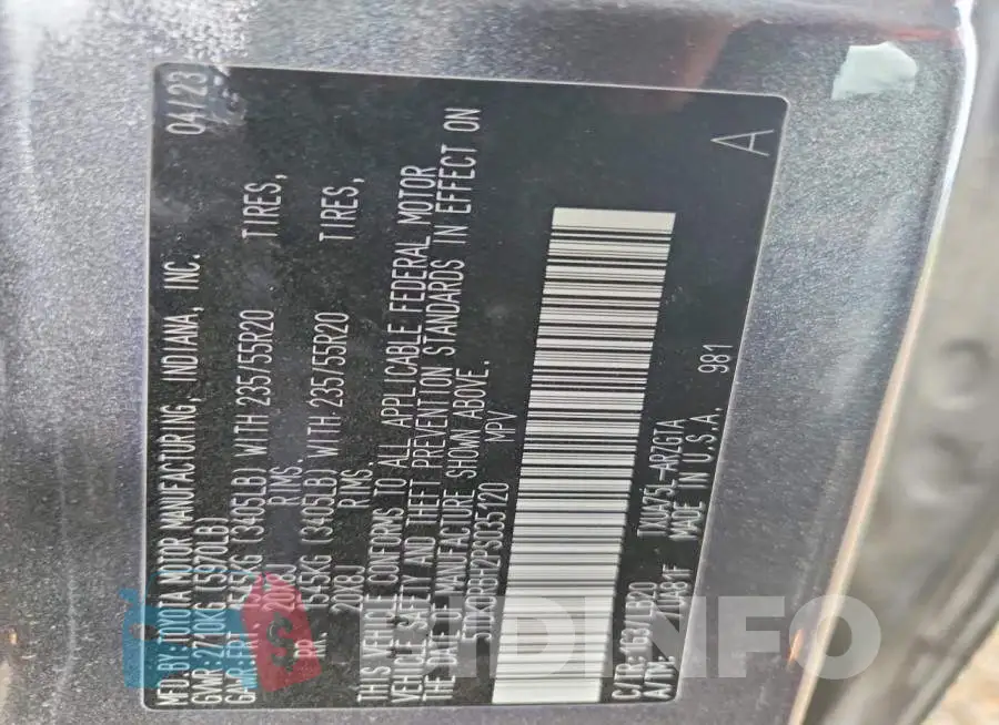 5TDKDRBH2PS035120 Photo# 13