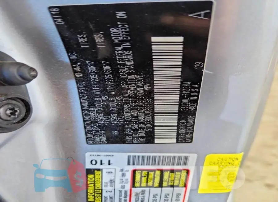 5TDKZ3DC4JS938196 Photo# 13