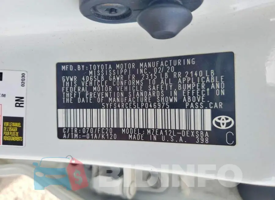 5YFS4RCE5LP046975 Photo# 12