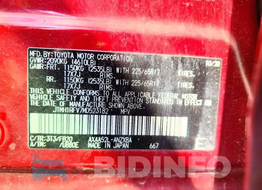 JTMH1RFV7MD523182 Photo# 12