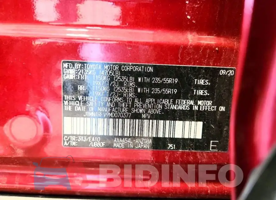 JTMN1RFV9MD070377 Photo# 13