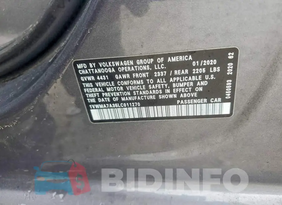 1VWMA7A35LC011270 Photo# 13
