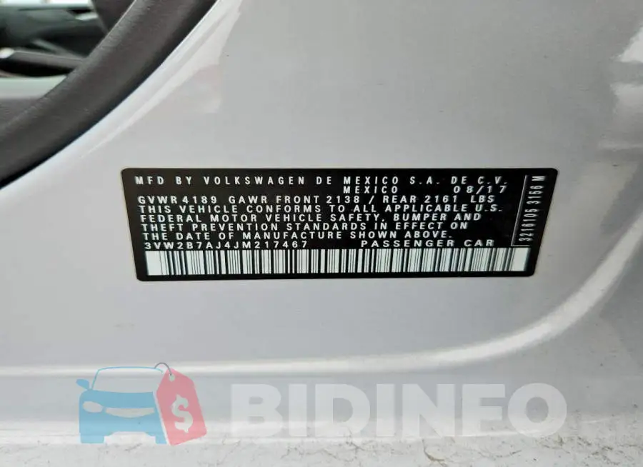 3VW2B7AJ4JM217467 Photo# 12
