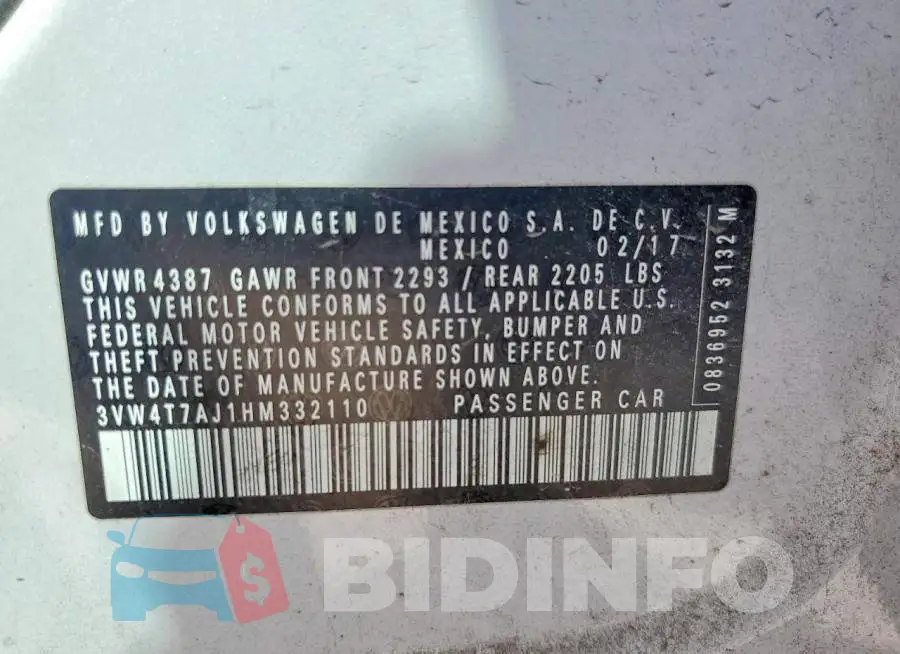3VW4T7AJ1HM332110 Photo# 12