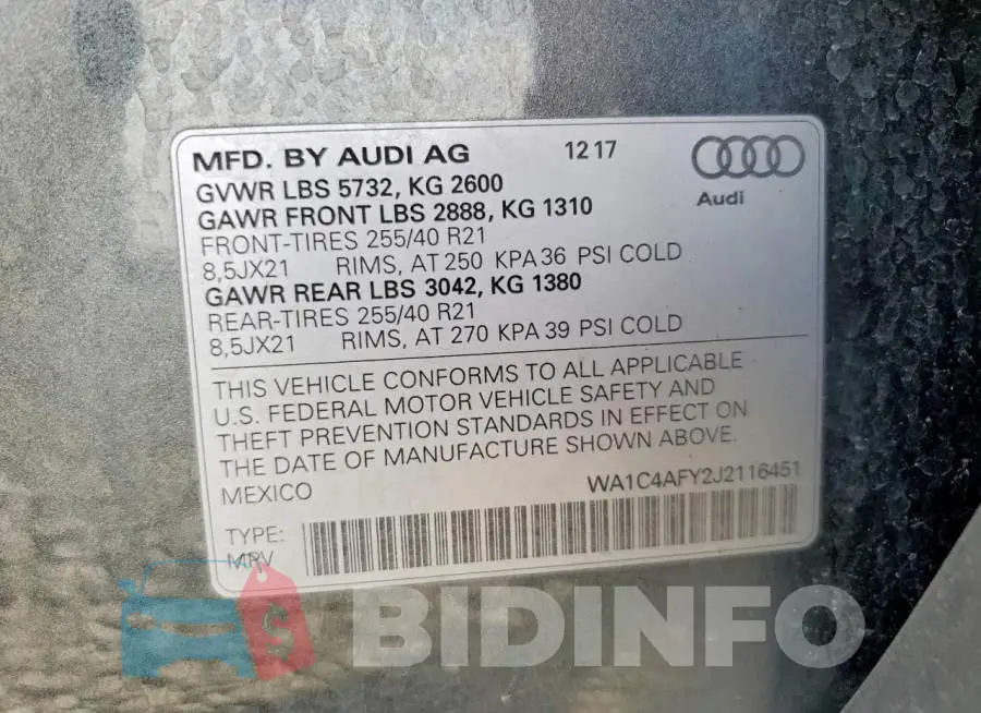 WA1C4AFY2J2116451 Photo# 14