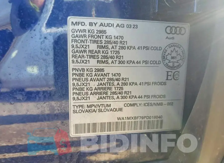 WA1MXBF79PD018040 Photo# 13