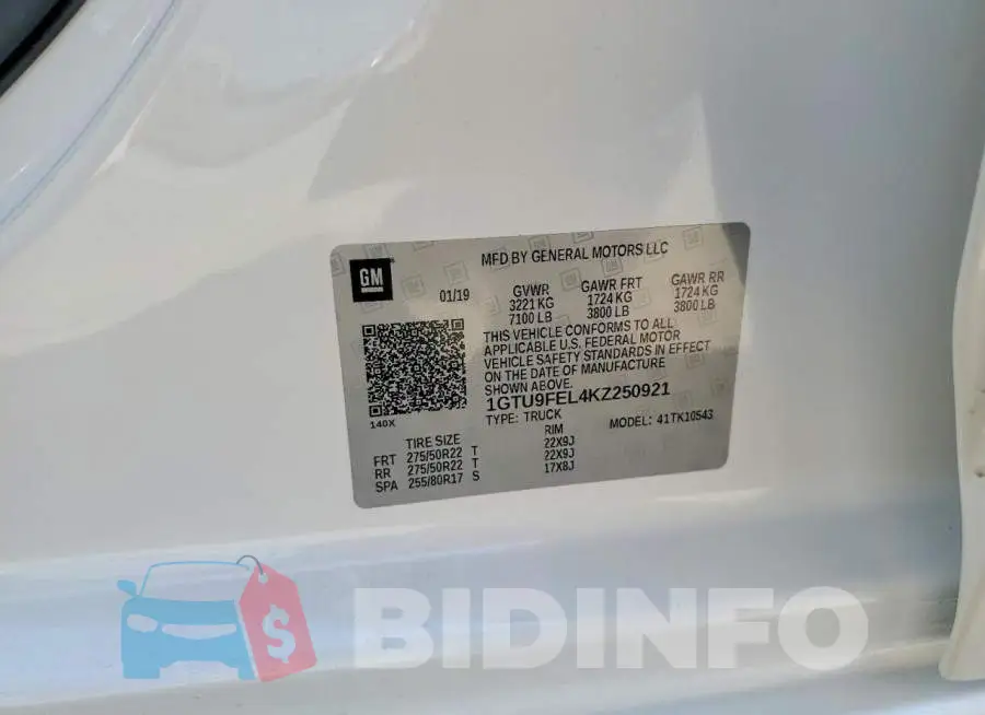 1GTU9FEL4KZ250921 Photo# 12