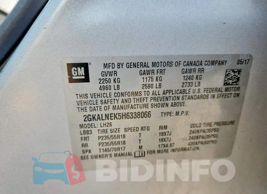 2GKALNEK5H6338066 Photo# 13