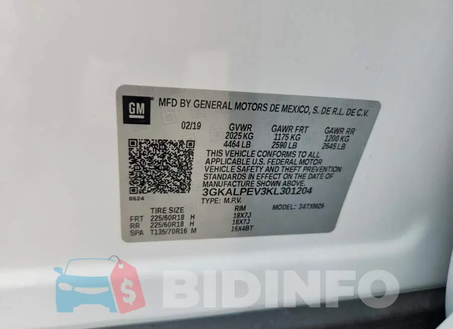 3GKALPEV3KL301204 Photo# 13