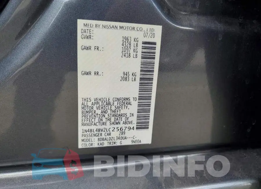 1N4BL4BV2LC256794 Photo# 12