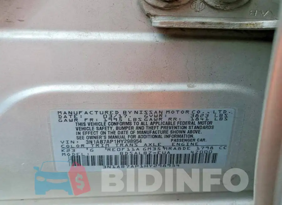 3N1AB7AP1HY298954 Photo# 13